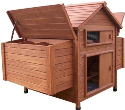Chicken Coop with rear access door, Slide bolts, Three perches 