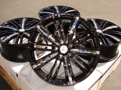 Chrome Wheels on 17 Inch Black W  Chrome Insert Automotive Rims 17  Wheels   Set Of 4