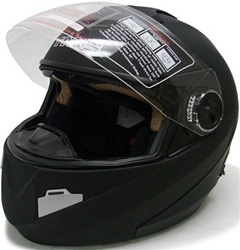Matte Black TMS Dual Visor Modular Helmet (DOT Approved)