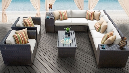 SaferWholesale 2015 Beach 11 Piece Outdoor Wicker Patio Furniture Set