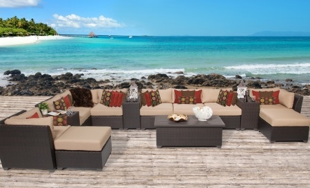 SaferWholesale 2015 Beach 14 Piece Outdoor Wicker Patio Furniture Set