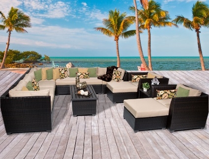 SaferWholesale 2015 Cabana 13 Piece Outdoor Wicker Patio Furniture Set