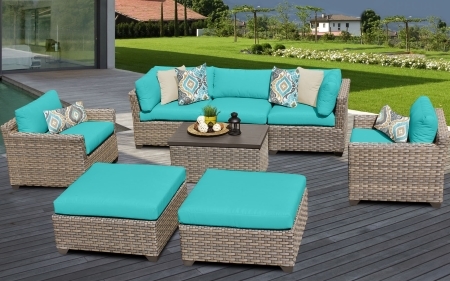 SaferWholesale 2015 Contemporary 8 Piece Outdoor Wicker Patio Furniture Set