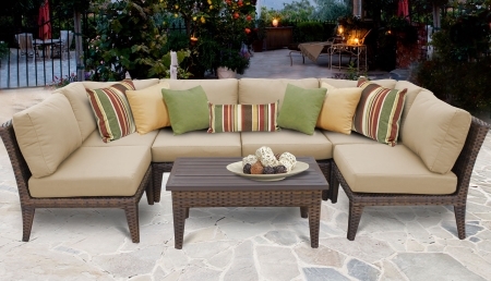 SaferWholesale 2015 Modern 7 Piece Outdoor Wicker Patio Furniture Set
