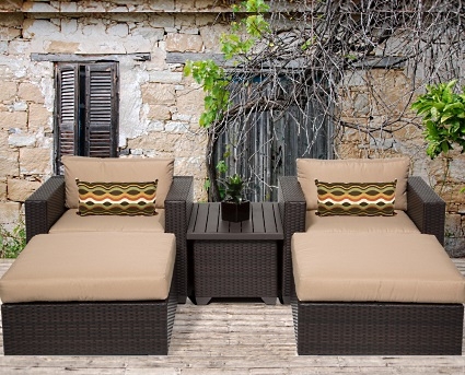 SaferWholesale 2015 Premium 5 Piece Outdoor Wicker Patio Furniture Set