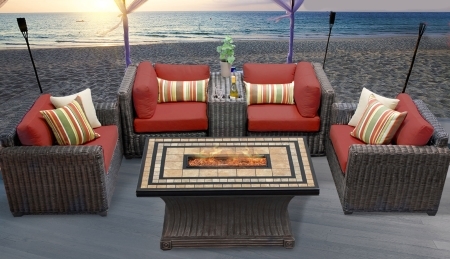 SaferWholesale 2015 Rustic 6 Piece Outdoor Wicker Patio Furniture Set