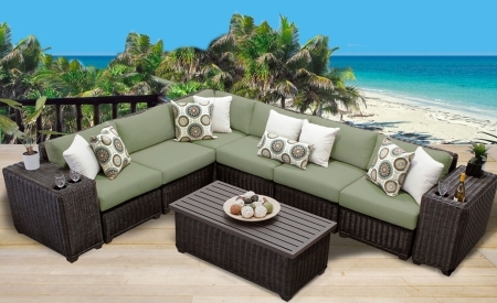 SaferWholesale 2015 Rustic 9 Piece Outdoor Wicker Patio Furniture Set