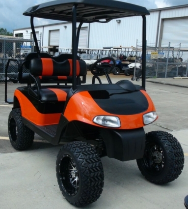 SaferWholesale EZGO 48 Volt Rxv Orange & Black Golf Cart 2 Tone Seats 6