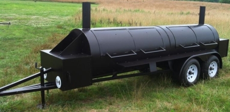 SaferWholesale 20' Custom BBQ Reverse Flow Barbecue Smoker With Trailer