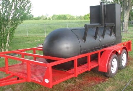 SaferWholesale 14' Custom BBQ Reverse Flow Barbecue Smoker With Trailer