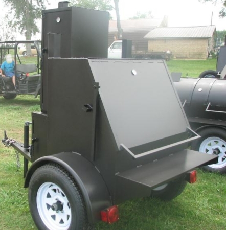SaferWholesale 9' Custom BBQ Reverse Flow Barbecue Smoker With Trailer And Warming Box