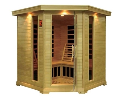 SaferWholesale Large 5 Person Corner Carbon Sauna with 12 Heaters