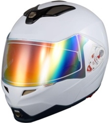 Adult White Modular Motorcycle Helmet (DOT Approved)