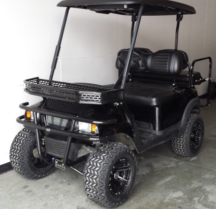 SaferWholesale Street Legal 48V Black Club Car Precedent Electric Golf Cart W/ Monster Suspension & Stereo System