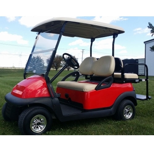 SaferWholesale 48V Cherry Red Electric Club Car Precedent Electric Golf Cart w/ Rear Flip Seat
