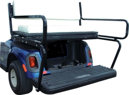 SaferWholesale Smooth Black 4 Passenger Flip-Flop Golf Cart Seat Kit