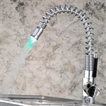 Chrome Finish Pull out Kitchen Sink Swivel Faucet w/ 3 Color LED Light
