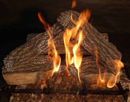SaferWholesale High Grade Split Oak 18in Glo-Fire Gas Logs
