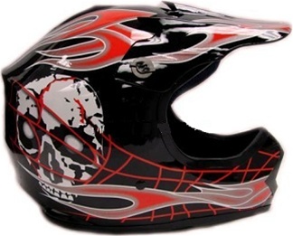 SaferWholesale Youth Skull Flame Dirt Bike Motocross MX Helmet (DOT Approved)