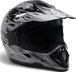 Adult Flame Dirt Bike ATV Motocross Off-Road Helmet (DOT Approved)
