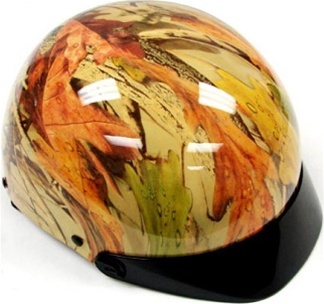 SaferWholesale Adult Tree Forester Camo Motorcycle Half Helmet (DOT Approved)