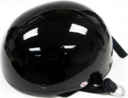 Adult Gloss Black Half Scooter Helmet (DOT Approved)