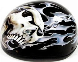 Adult Hell Skull Half Scooter Helmet (DOT Approved)