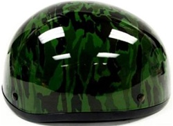 Adult Military Green Camo Half Scooter Helmet (DOT Approved)