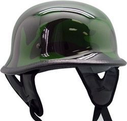 German Army Camo Motorcycle Cruiser Half Helmet (DOT Approved)