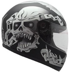TMS Full Face Motorcycle Helmet Chain Skull (DOT Approved)