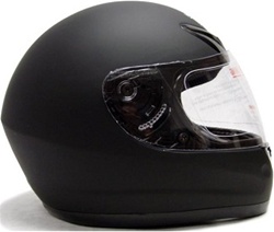Matte Solid Black TMS Full Face Motorcycle Helmet (DOT Approved)