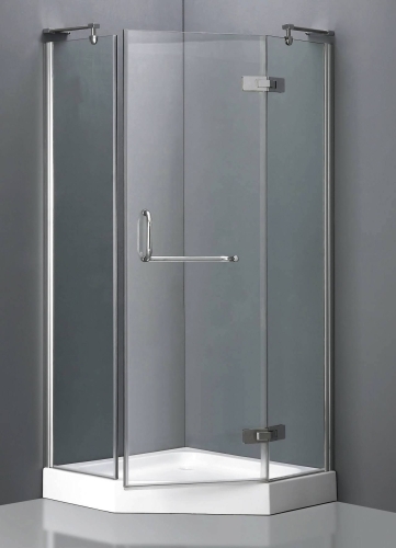 SaferWholesale Aluminum Frame Neo-Angle Shower Enclosure w/ Hinged Door