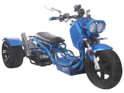 SaferWholesale 150cc Maddog Air Cooled Single Cylinder 4-Stroke Trike Moped Scooter