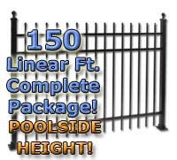 SaferWholesale 150 ft Complete Spear Top Residential Aluminum Fence 54