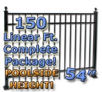 SaferWholesale 150 ft Complete Elegant Residential Aluminum Fence 54