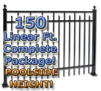 SaferWholesale 150 ft Complete Spear Smooth Top Residential Aluminum Fence 54