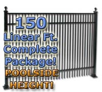 SaferWholesale 150 ft Complete Double Picket Residential Aluminum Fence 54