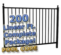 SaferWholesale 200 ft Complete Pool Code Residential Aluminum Fence 54