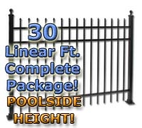 SaferWholesale 30 ft Complete Spear Top Residential Aluminum Fence 54