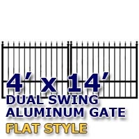 SaferWholesale 4' x 14' Residential Dual Aluminum Flat Style Driveway Gate