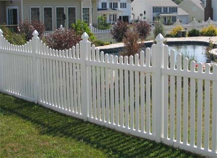 SaferWholesale 50 ft Complete Solid PVC Vinyl Open Top Scallop Picket Fencing Package - 4' x 6' Fence Panels w/ 1.5