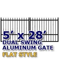 SaferWholesale 5' x 28' Residential Dual Aluminum Flat Style Driveway Gate