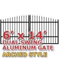 SaferWholesale 6' x 14' Residential Dual Aluminum Arch Style Driveway Gate