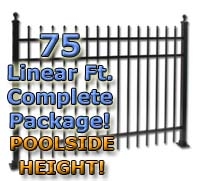 SaferWholesale 75 ft Complete Spear Top Residential Aluminum Fence 54