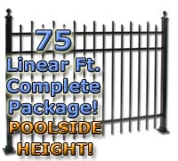 SaferWholesale 75 ft Complete Staggered Pickets Residential Aluminum Fence 54