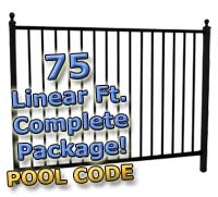 SaferWholesale 75 ft Complete Pool Code Residential Aluminum Fence 54