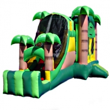 SaferWholesale Commercial Grade Inflatable 3in1 Tropical Slide Combo Bouncy House