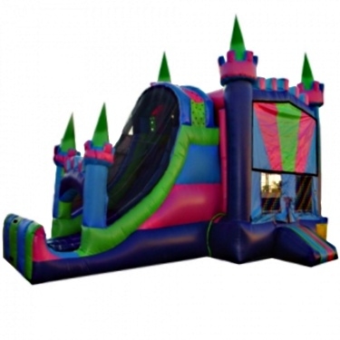 SaferWholesale Commercial Grade Inflatable 3in1 Multi Colored Slide Combo Bouncy House