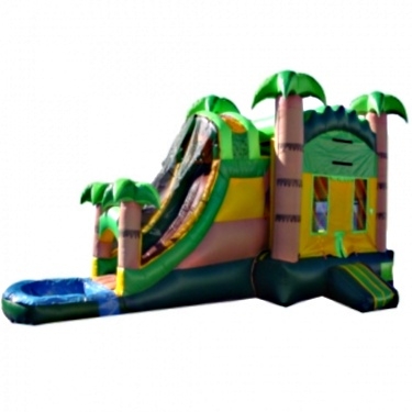 SaferWholesale Commercial Grade Inflatable 3in1 Tropical Water Slide Combo Bouncy House