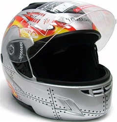 Silver Flip Up Modular Full Face Motorcycle/Snowmobile Helmet (DOT Approved)